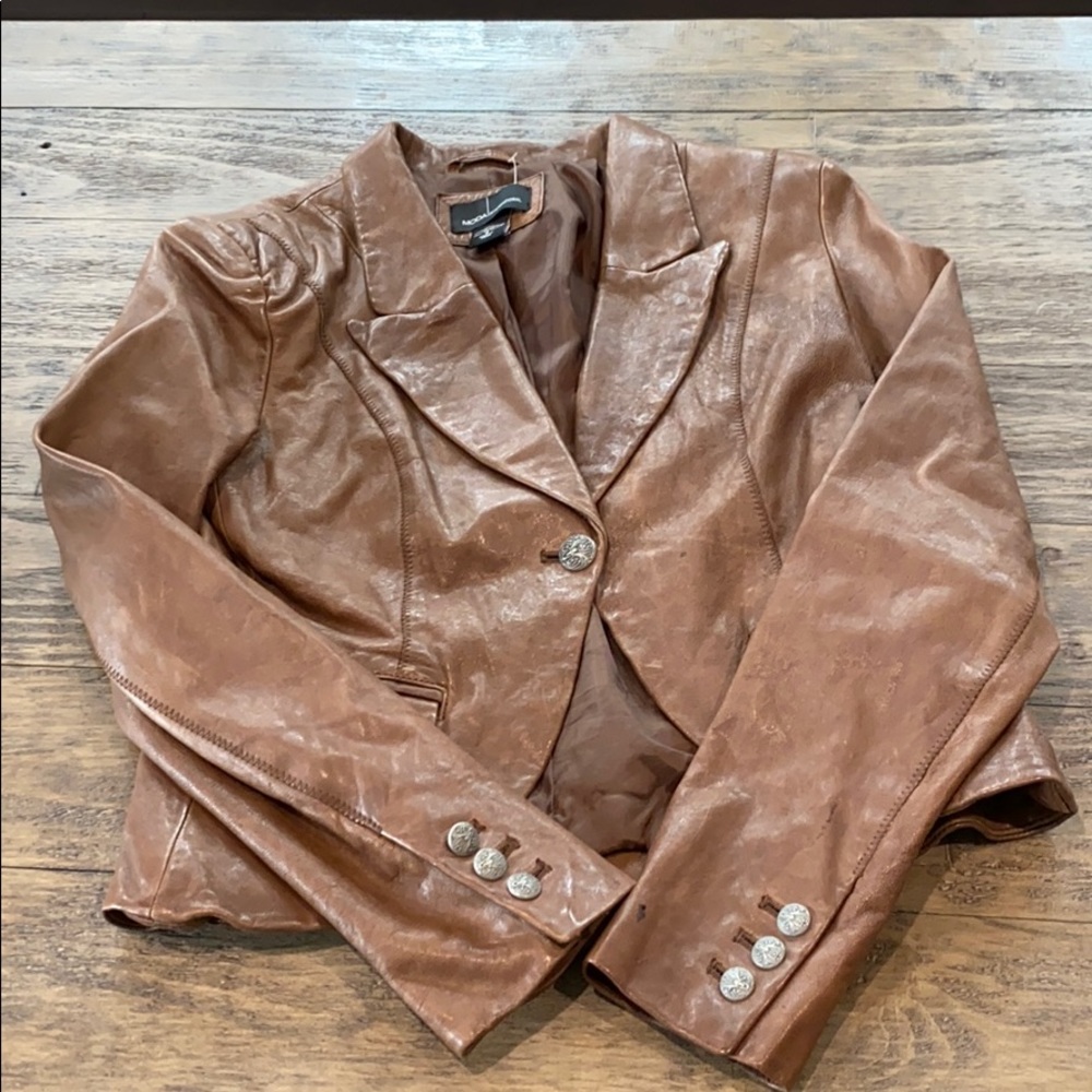Leather brown jacket size small